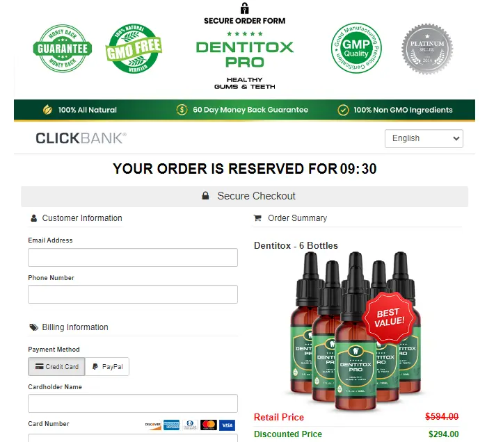 dentitox-pro-secure-checkout-page